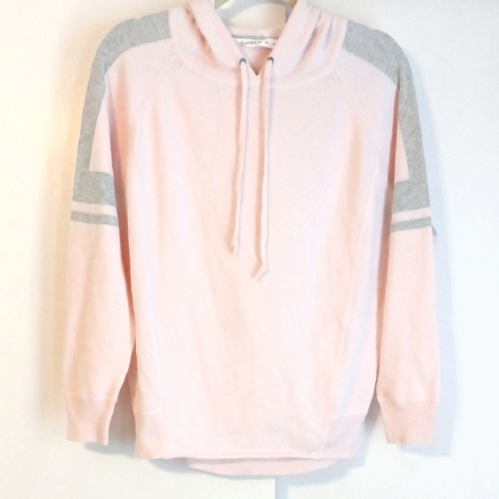 Athleta "Rally" Blossom Pink & Gray Knit Hoodie in Size XS